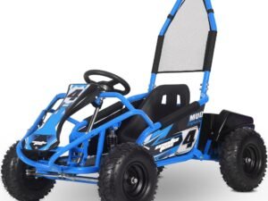 MotoTec Mud Kids Electric 48v 1000w Go Kart Full Suspension Blue